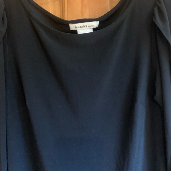 NEW LAUNDRY BY DESIGN DRESS SLIT OPEN ANGEL CAPE SLEEVES BLACK XS NWT - Picture 10 of 11